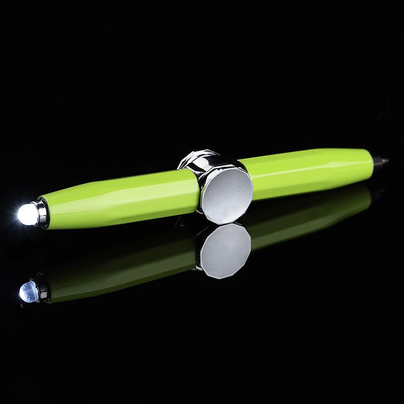 Creative Luminous Multifunction Spinner Pen with LED Light – Writable Decompression Ballpoint.