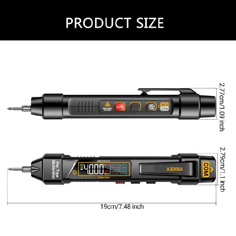 Pen Type Digital Multimeter LCD Display Ohmmeter Capacitance Diode Check Voltages Tester with Probes for Electronic