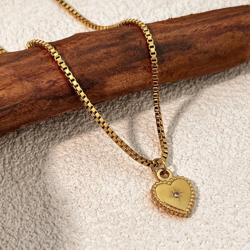 Fashion Stainless Steel Heart-shaped Necklace Collarbone Chain for Women Gifts Accessories