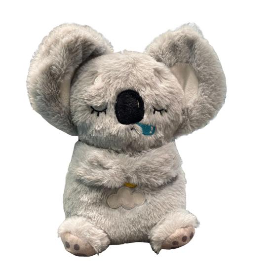 Baby Koala Plush Sensory Toy Anxiety Relief Stuffed Animal 5-Speed Breathing Light & Moving Ears Machine Washable Doll with Soothing Music