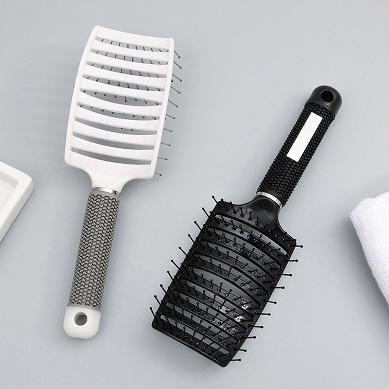 Women's Rib Comb for Root Volume & Styling: High Crown, Long & Curly Hair Massage, Large Curved Design.