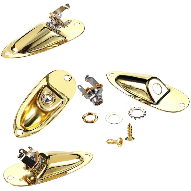 Heavy Duties Guitar Input Output Plate With Rotation Resistant Washer Mounting Screws Set For Stability And Durability
