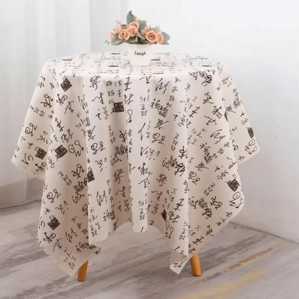 150×50cm/200×150cm Calligraphy Printed Fabric Chinese Style Soft Dust Cover Breathable Chinese Character Printed