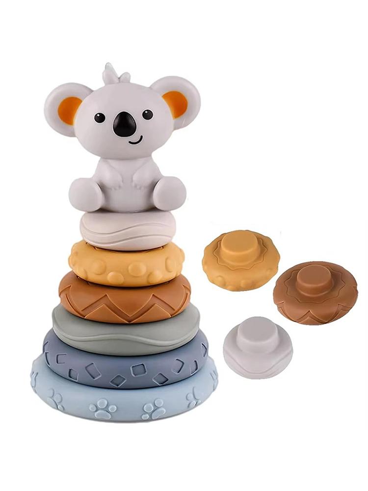 

Baby Montessori Sensory Intellectual Development Set Developing Fine Motor Skills Koala Rabbit Stacking Tower Learning Toys