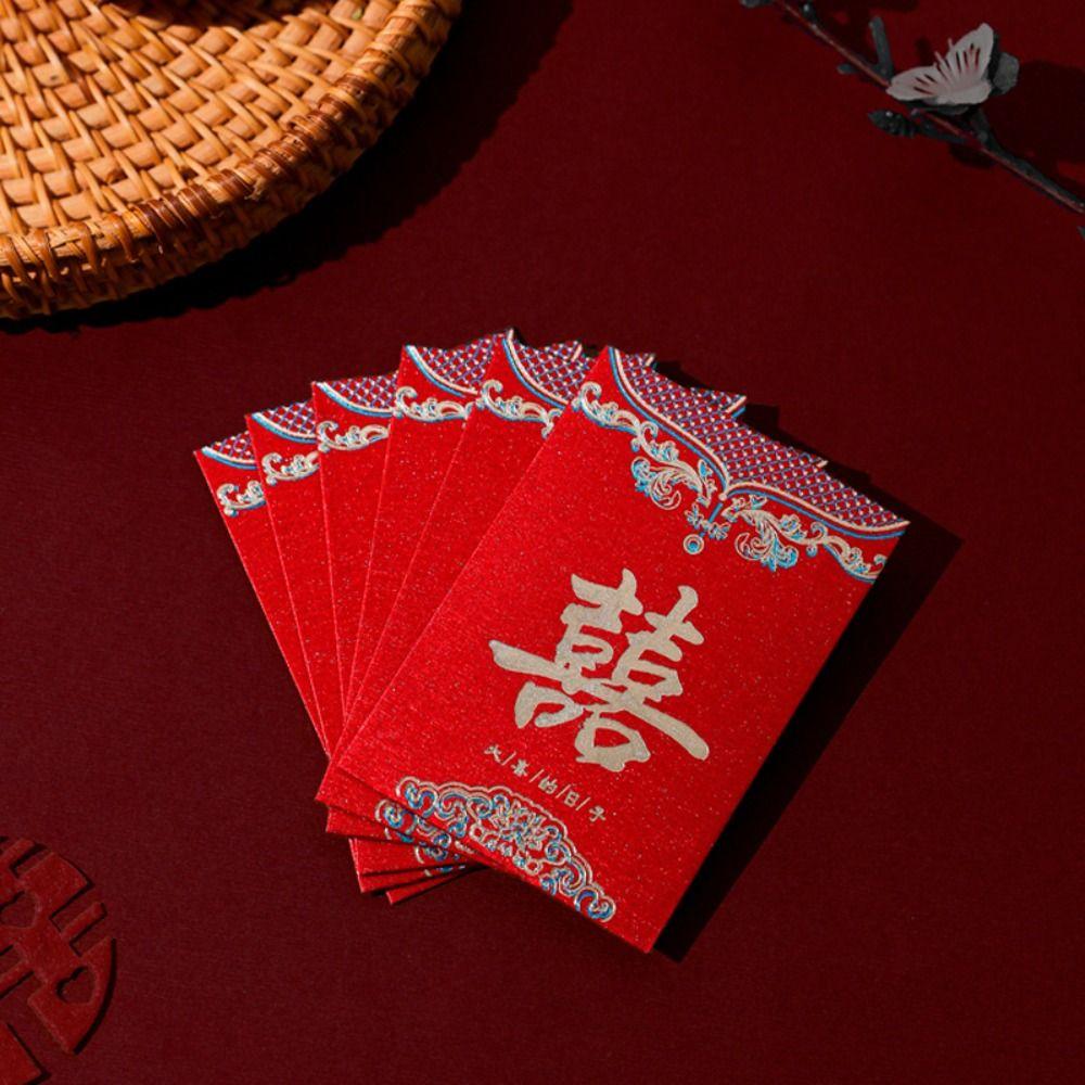 20pcs Best Wishes Red Envelope Multiple Patterns Blessing Bag Traditional HongBao  Chinese Wedding