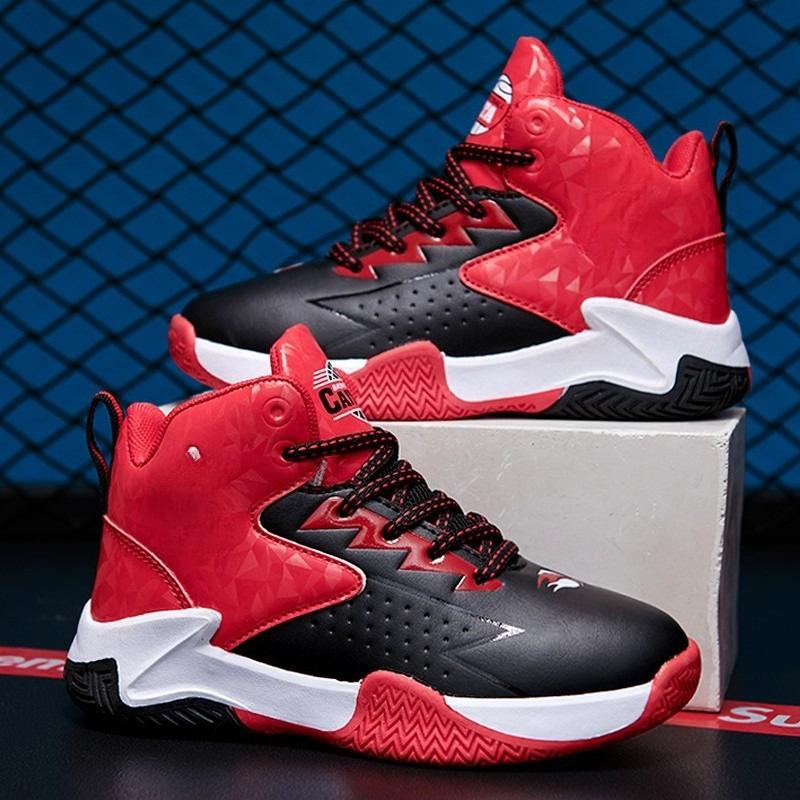

Boys Breathable Non Slip Basketball Shoes for Kids Spring Summer Leather Durable Sports Sneakers Size 31
