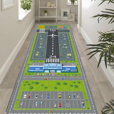 Flughafen-Landebahn-Läufer Teppich Luftfahrtteppich Terminal-Karten-Design Kinderzimmer Heimdekoration