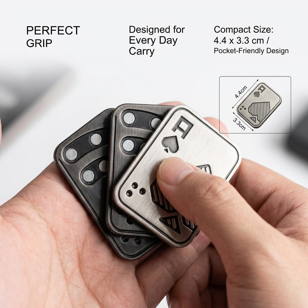 Three Layer Aaa Poker Fidget Slider Metal Edc Toys Portable Adhd Relief Tool Anxiety Stress Relief Toys For Adults Office Relax