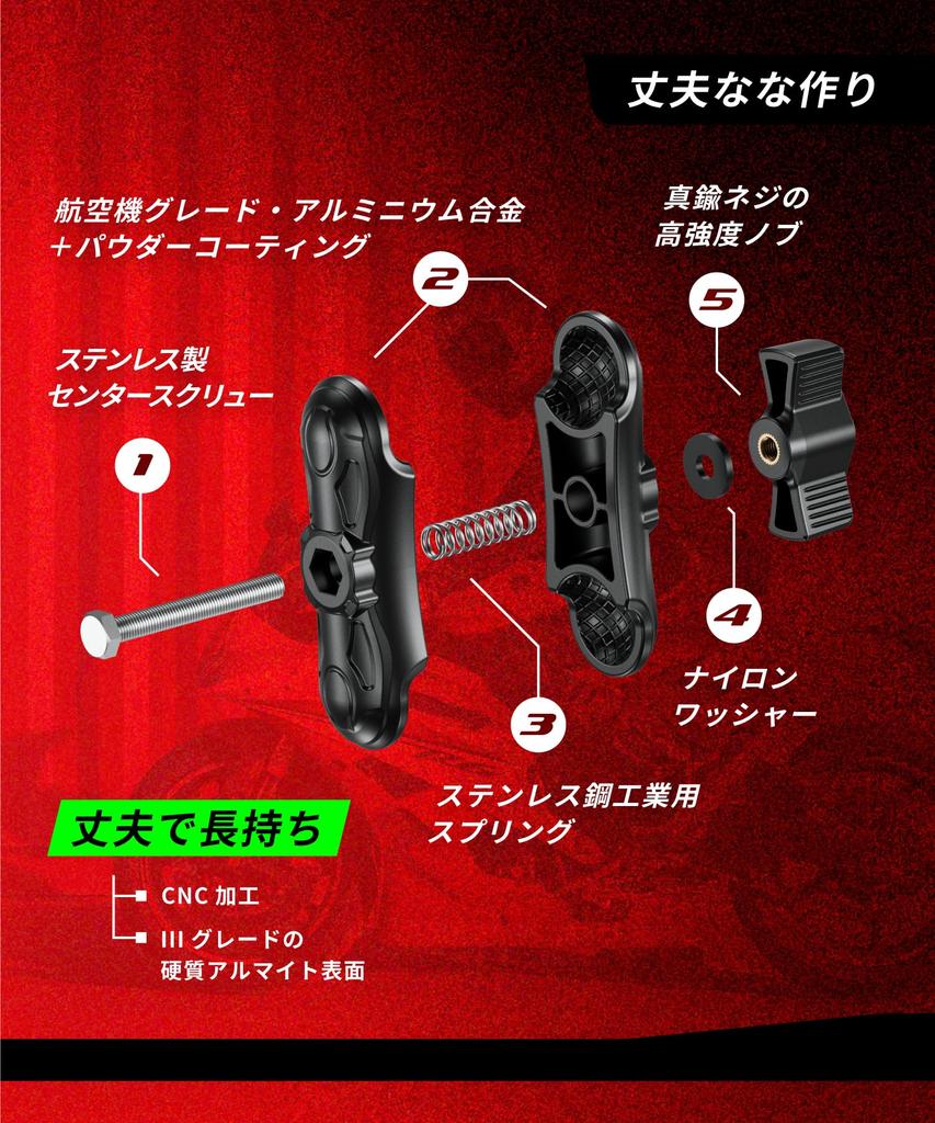 Kaedia Motorcycle Mount Ball Smartphone Holder Drive Recorder Device Camera