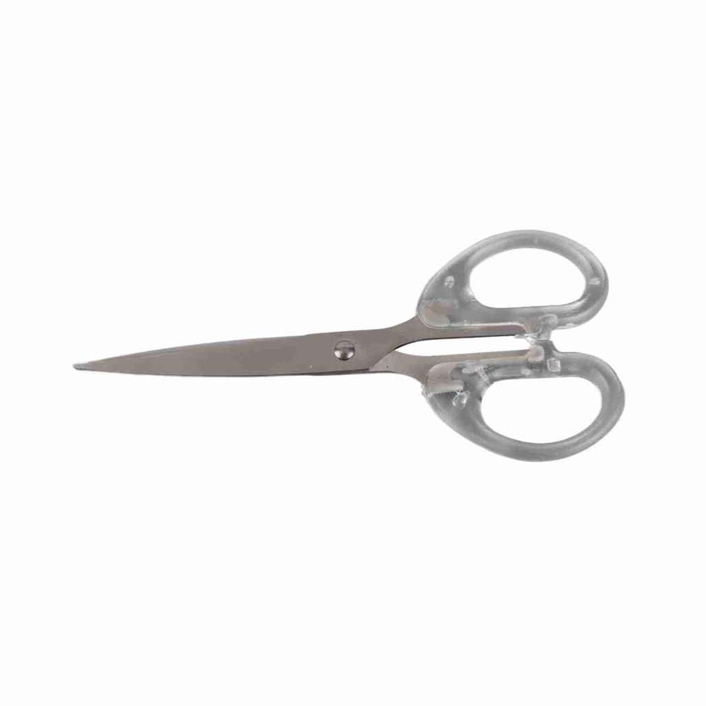 Craft Scissors Clear Frosted Handle Comfortable Grip Portable Paper Fabric Scissors for Student Teachers Staff