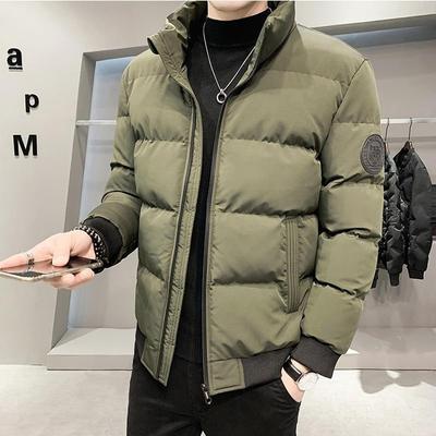 Winter Men's Cotton Jacket Fashion Solid Color Thick Coat Warm Coat Large Size