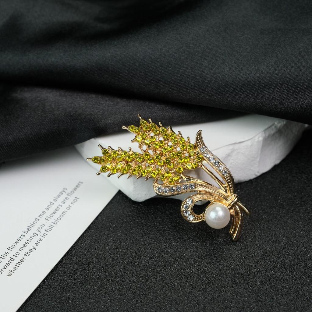 Elegante Weizenähren-Brosche für Damen - Hochwertig, modisch, leichter Luxus-Anstecker für Mäntel und Anzüge