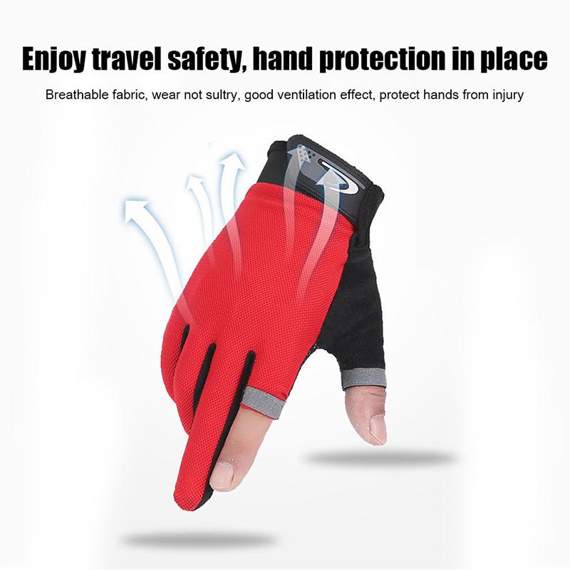 Summer Male's Fishing Gloves Anti-UV Cycle Cycling Female Two Finger Cut Male Touch Screen Angling Anti-Slip Breathable Fitness Glo Practical Use