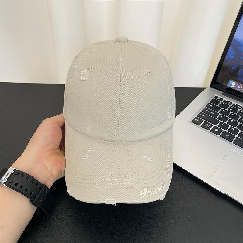 

Hole letter baseball cap difficult simple casual wide brim face covering sunscreen cap showing face small cap women soft top (54-58cm)