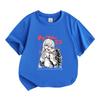 Kids Boys Girls 100% Cotton Crew Neck Short Sleeve T-Shirt, Cool Anime Chainsaw Character Print Casual Soft Breathable Tee for Daily Wear Summer Activ