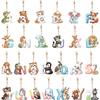 13Pcs Double Sided Special Shaped Animal Holds Letter Full Drill Keyring Diamond Painting Art Keychain Pendant DIY Crafts Decor