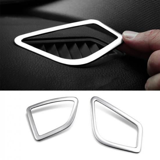 2013- For BMW 3 4 Series GT Dashboard L&R Air Outlet Vent Trim Silver Steel