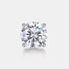 Rhodium Plated S925 Sterling Silver Round Cut 2CT Womens Moissanite Diamond Solitaire Stud Earring