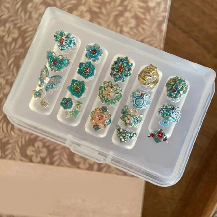 Silicone Nails Art Moulds Accessory Molds Flower Theme Nails Decorative Mold Silicone Texture Suitable for Various Types