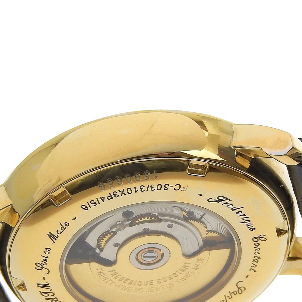 FREDERIQUE CONSTANT Date Watches FC-303/31X3P4/5/6 Back schedule SilverDial Plated Gold/Embossed Leather Mechanical Automatic mens Used