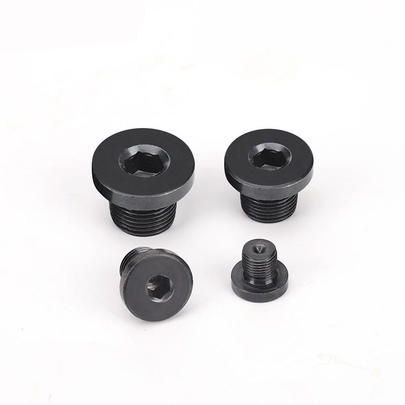 M8x1 M10x1 M10x1.5 M12x1 M12x1.25 M12x1.5 M14x1.5 Carbon Steel End Plug Cap With Flange Hex Socket Hydraulic Steam Oil Gas M10x1mm 5pcs