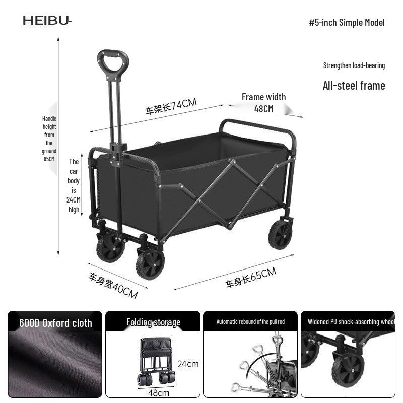 Portable Folding Camping Trolley for Outdoor and Grocery Use