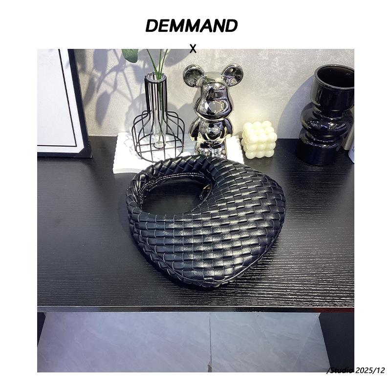 2026 Bag women's premium texture hand-woven hand carry shoulder crossbody chain round bag