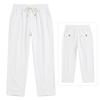 Casual Men’s Beach-Style Trendy Button-Up Loose-Fit, Skin-Friendly, Breathable Sports Linen Trousers for Men