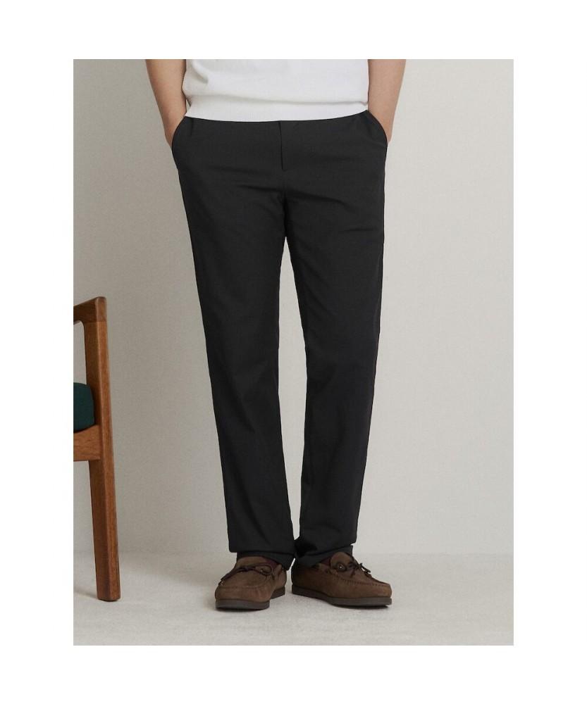 Binpolmen Linen Blend Oxford Standard Fit Pants Black