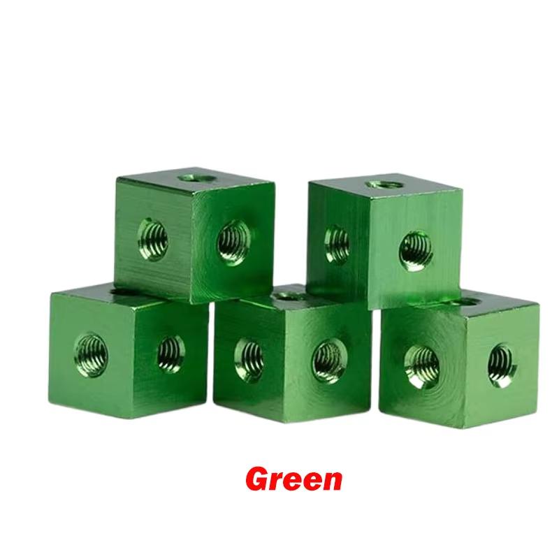 Aluminum Alloy Fixed Block Six-sided Nut M3 M4 M5 M6 M8 M10 Cube Nut Block Connector For Fixed Acrylic Sheet Accessories