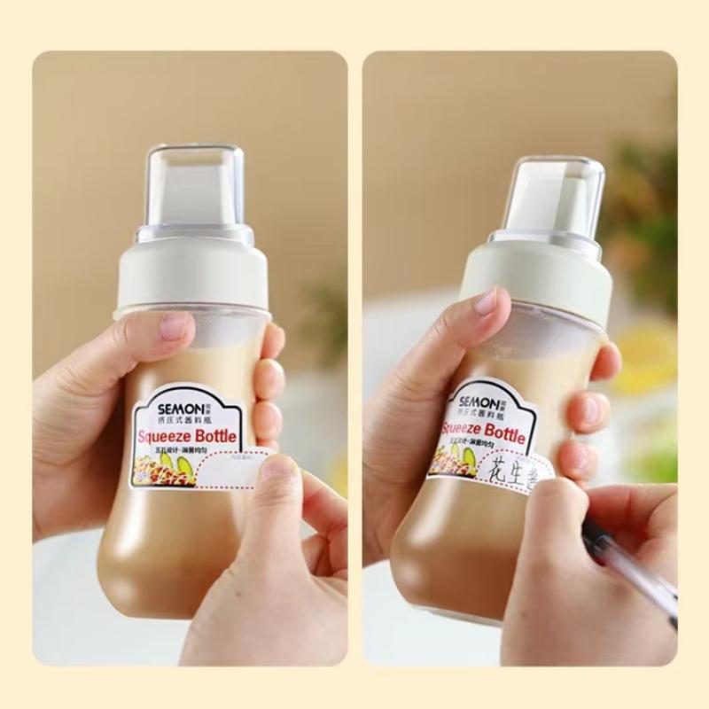 5-hole Squeeze Bottle Condiment Bottle Ketchup Mayonnaise Bottle with Nozzle Honey Salad Dressing Dispenser Kitchen Supplies