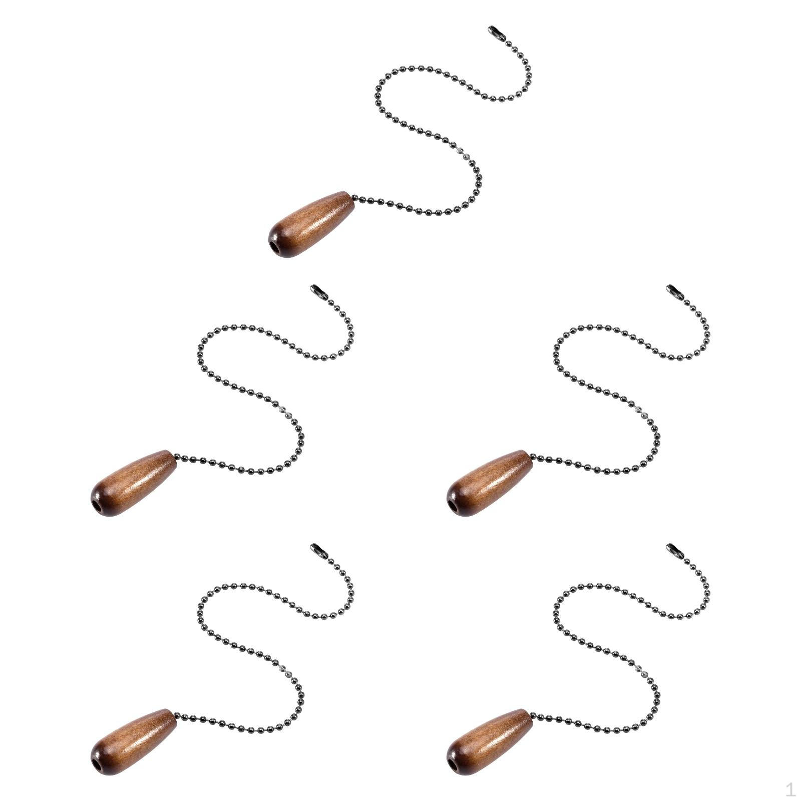 

5 Count Ceiling Fan Pull Chain Extensions for Light Switches Featuring Wood Design Type A
