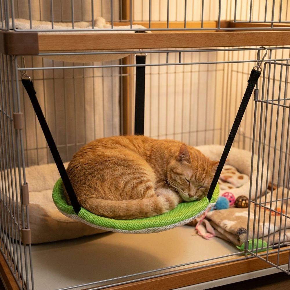 Comfortable Hanging Cat Bed Adjustable Lanyard Pet Cage Hammock Durable Cat Nest For Cat Cage