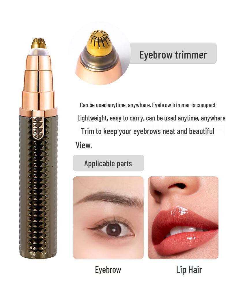 Women's Electric Eyebrow and Nose Hair Trimmer & Razor Set