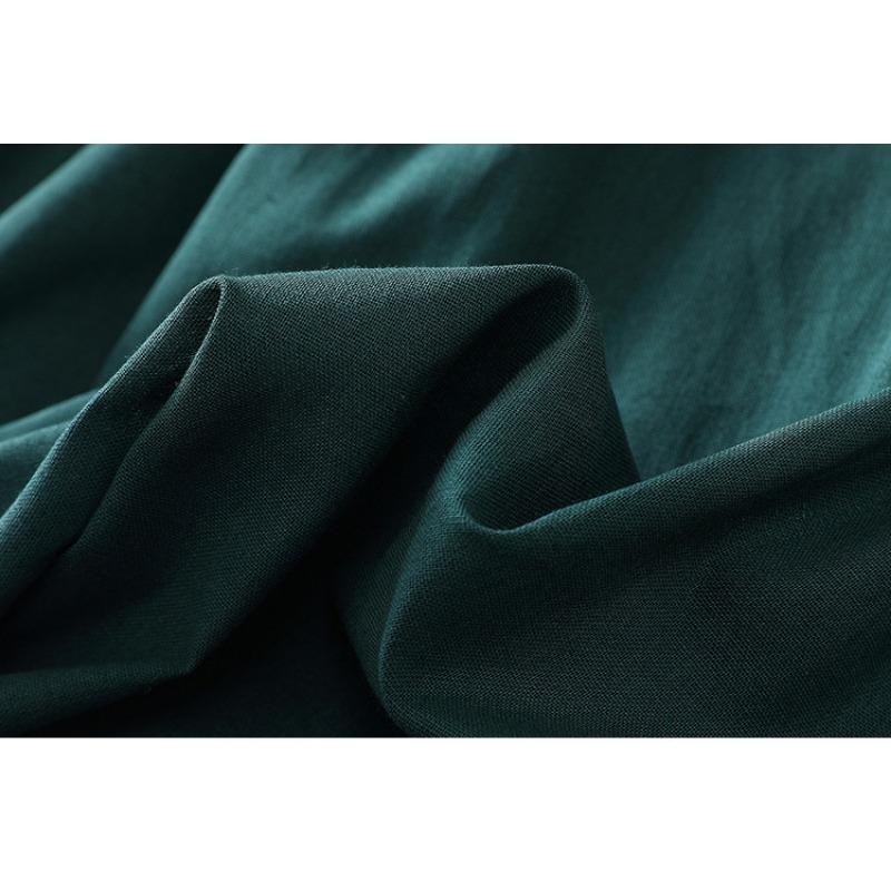 Autumn Artistic Loose Splicing Solid Color Long Sleeve Dress for Women