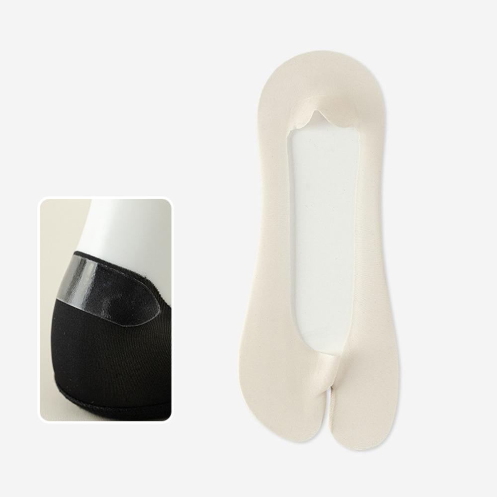 

Ultra Thin Invisible Boat Socks Breathable Toe-separated Split Toe Socks Silicone Anti-slip No Show One Size світлого кольору хакі