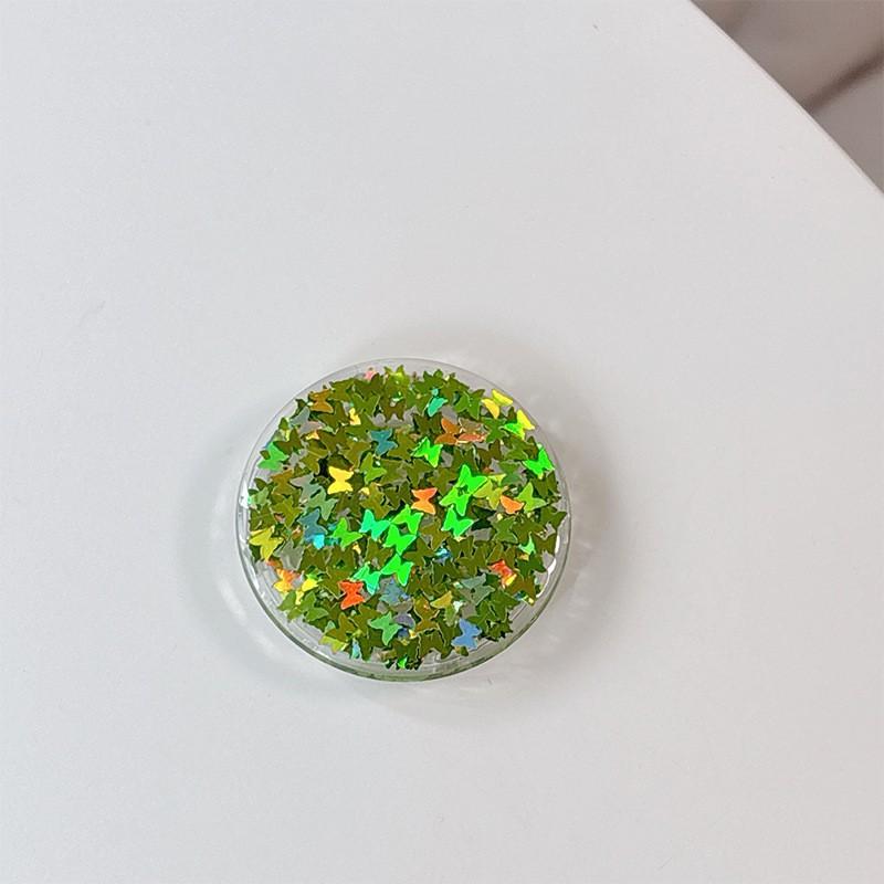 Butterfly Glitter Solid Color Circular Phone Airbag Holder Korean Ins Style Desktop Stable Portable Ring Women's Gift