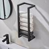 Wall Mounted Vertical Towel Rack Roll Easy To Install Bathroom Organizer Strong Load-bearing Toilet Paper