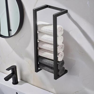 Wall Mounted Vertical Towel Rack Roll Easy To Install Bathroom Organizer Strong Load-bearing Toilet Paper