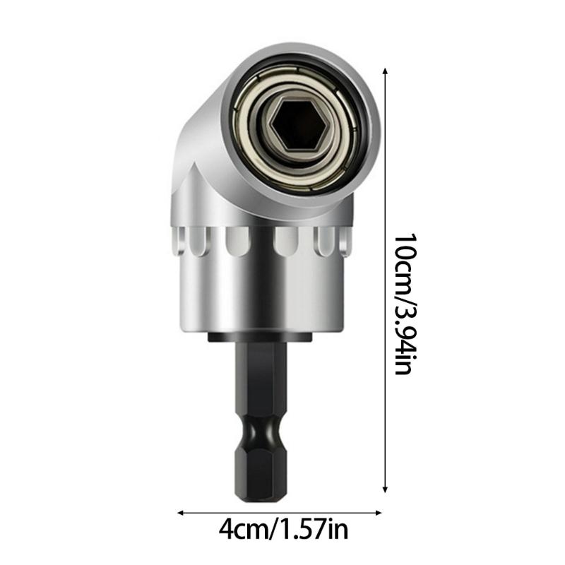 Professional 7pc Right Angle Screwdriver Bit Socket Holder Compactly Corner Adapter Durability Carbon Steel Construction