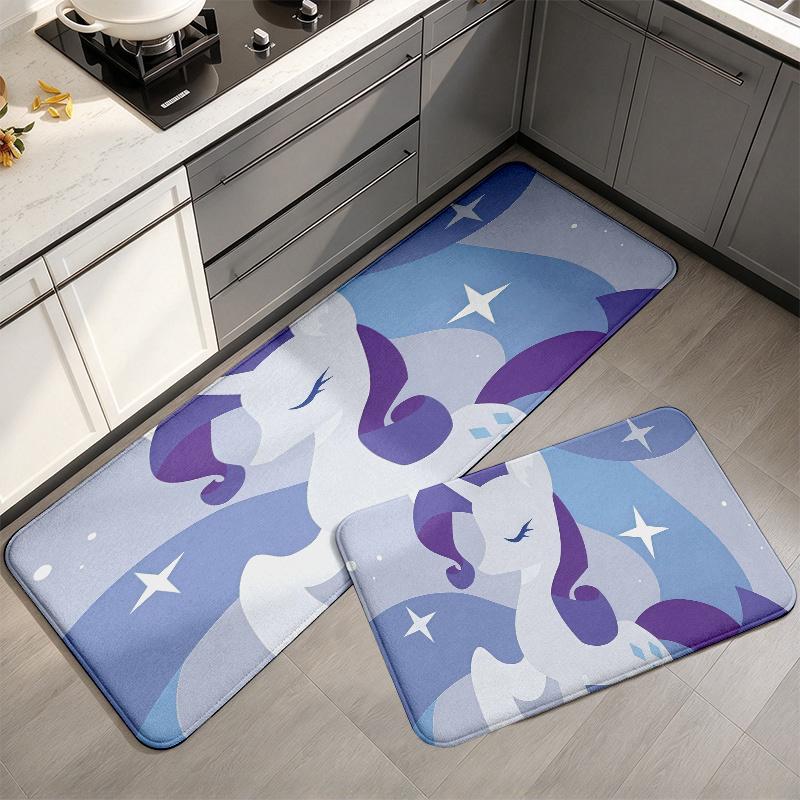 Rarity Print Flannel Kitchen Mat Christmas Soft Area Rug Non Slip Floor Carpet Home Decoration
