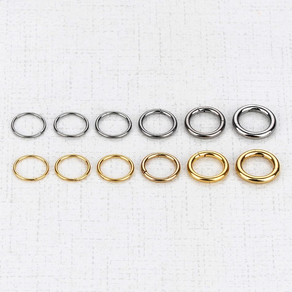 5Pcs/lot Stainless Steel Nose Ring Body Clip Hoop for Women Men Cartilage Piercing Segment Nose Hoop Septum Clicker Lip Ear Ring