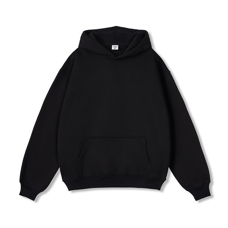 2025 Men's Fleece-Lined Oversized Hoodie - Solid Color, Thick, Winter/Autumn Streetwear Jacket