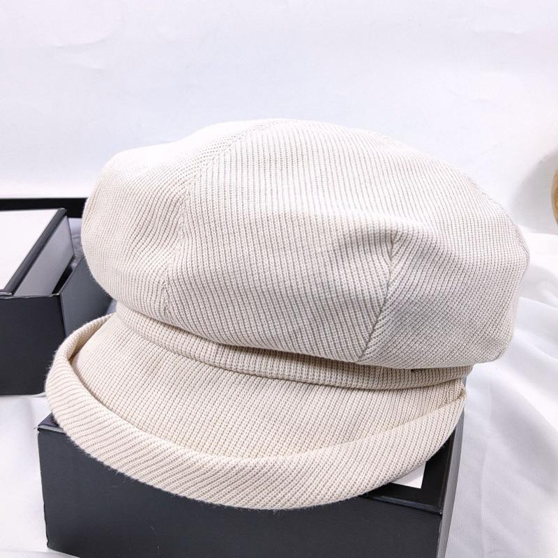 New Fashion Beret Hat Women Vintage Newsboy Cap With Short Brim Painter'S Artist Octagonal Hat For Autumn/Winter New