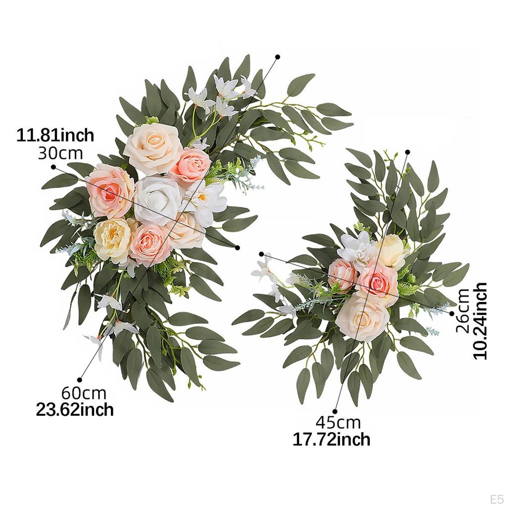 Wedding Arch Faux Flowers Welcome Sign Floral Decorations Artificial Flower Swag Backdrop for Window
