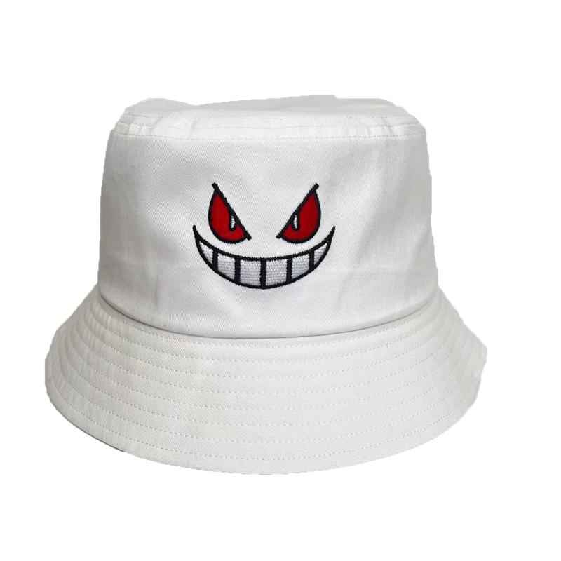 Unisex Light Board Solid Color Big Eyes Embroideried Hats Fishermen Caps Outdoor Casual Cap Sunscreen Hat