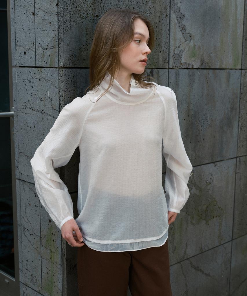 JUCYJUDY High-Neck Snap Blouse J1Bl621C