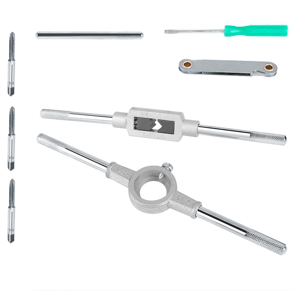 Ensemble de 40 tarauds et filières M3 avec clés et jauge de filetage, outils manuels robustes