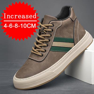 Herren Echtleder Elevator Sportschuhe 4/6/8CM Lässige Mode Lift Sneaker Stiefel Rutschfeste Lässige Laufschuhe Größe 38-44