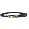 Women's Korean Style Candy Color Knotted Braided Leather Belt with Clip Buckle